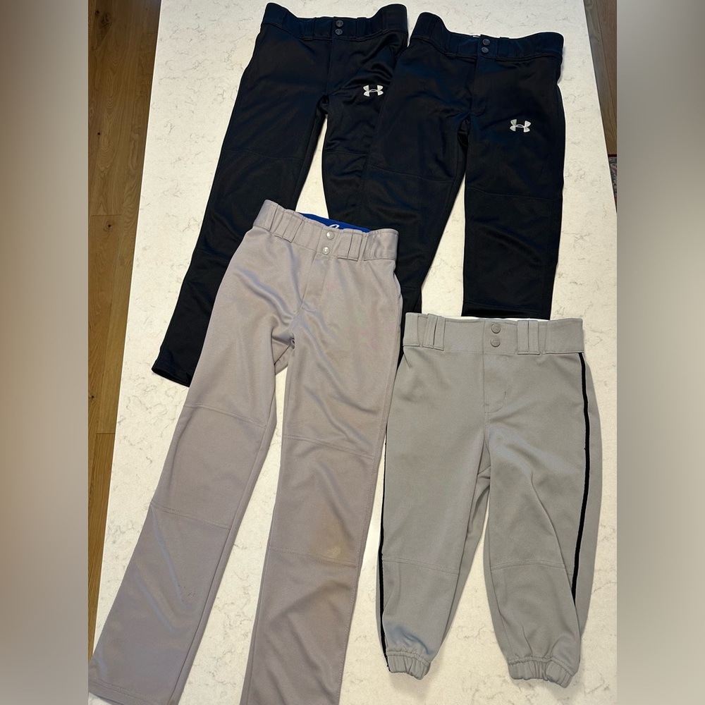 4 pairs of boys baseball pants size medium